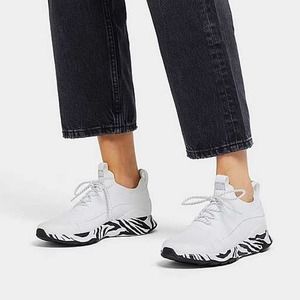 FitFlop Vitamin FF Knit Sport Sneakers 10 Womens Athletic Running Fitness White